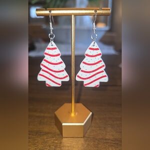 Acrylic Christmas Tree Cakes Earrings